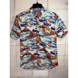 Free Nature Hawaiian Shirt Mens M Medium Tropical Island Vacation Surf